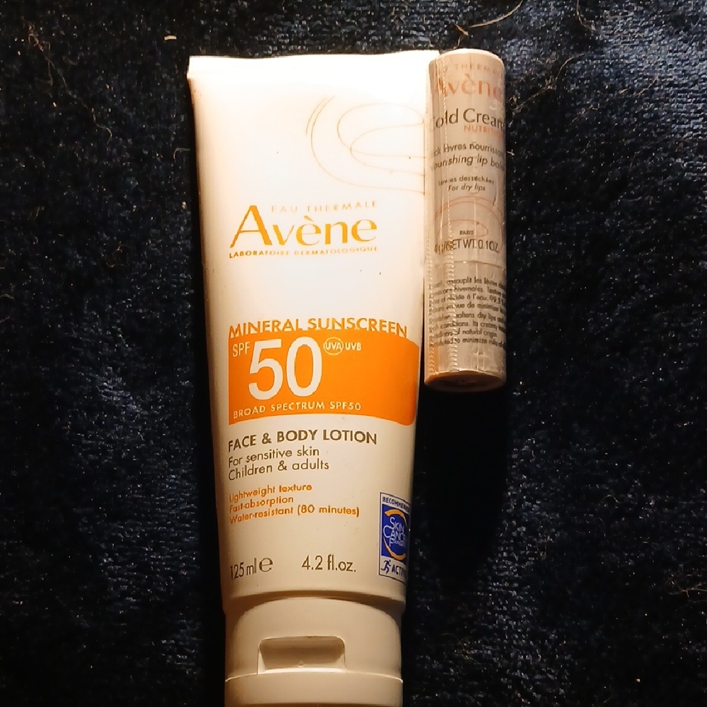 Avène Mineral Sunscreen SPF 50 - Adults & Kids & Cold Cream Lip Balm
